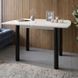 Обеденный стол раскладной LION Нота черные ножки Бетон Style 60x90/90x120