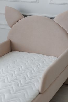 Ліжко дитяче з бортиками та матрацом Котик Сліп, Нюд, 80х160 см фото