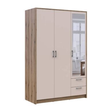 Шафа для одягу Doros Ронді з дзеркалом Дуб Артизан/Кашемір 3ДСП 121х52х195 DRS-011673 (80737817)