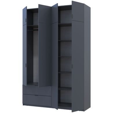Шафа розпашна с антресолью Doros Лукас 160х50х240 см Графіт