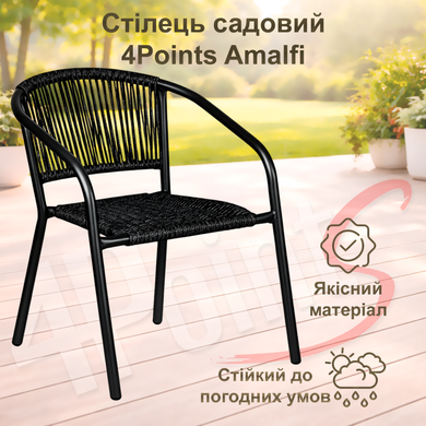 Комплект садовой мебели Bassano-4 с прямоугольным столом 150х90х70см с черной столешницей, Чёрный фото