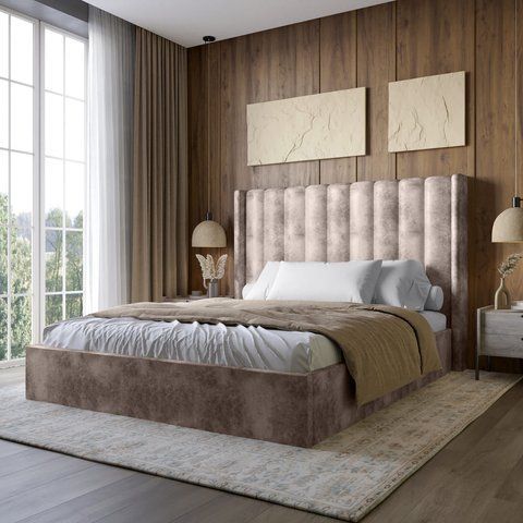 Двоспальне ліжко LION Ніно 160x200 см SILK 105 Шоколадний фото