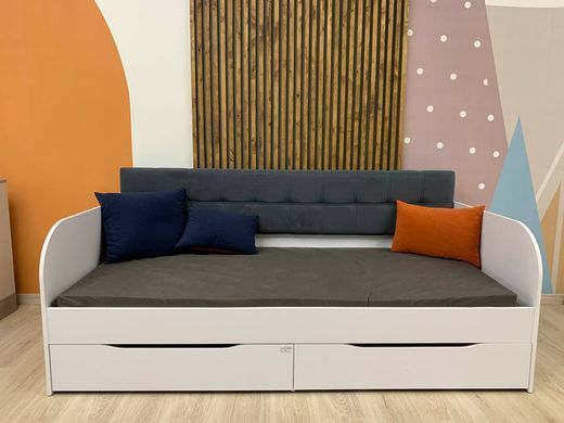 Дитяче полуторне ліжко LION Л-7 з шухлядами та ламелями Лілі-95 120x200 см Самоа димчастий
