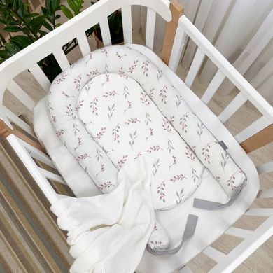 Кокон Baby Design Веточки котики пудра