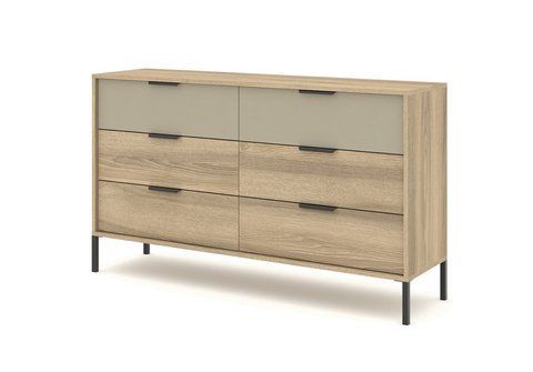 Комод Летто/Letto 6S/153 з 6 шухлядами Дуб терра темний/сірий кам'яний фото