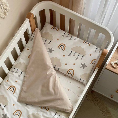 Дитяча постіль Baby Mix Хмаринки із зірочками бежеві