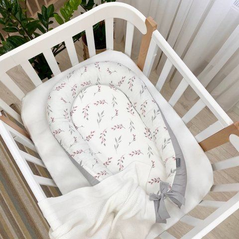 Кокон Baby Design Гілочки котики пудра фото