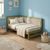 Односпальная деревянная кровать Mebigrand Лиза М6 (левая спинка) Оливковый (RAL1020)/Аляска 23 (Бежевый) 80x160 см