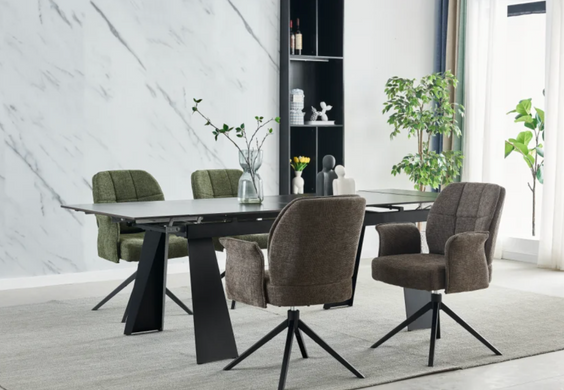 Стол раскладной керамический ARNOLD CERAMIC 180(240)*90 Wic dark grey