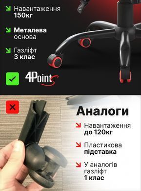 Геймерське ігрове крісло з подушками 4P&reg; TEMPO з металевою основою комп'ютерне розкладне фото