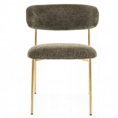 Стілець ELTON RAVEN золотий каркас/оливковий фото