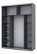 Шафа-купе двохдверна Doros G-Caiser 180х60х240 см Графіт/1 Чорне скло