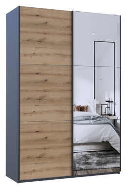 Шафа-купе двохдверна Doros G-Caiser 160х60х240 см Графіт/Дуб евок/1 Дзеркало