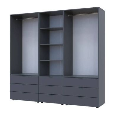 Шафа для одягу Doros Гелар Графіт 2+2ДСП з пеналом 215х49.5х203.4