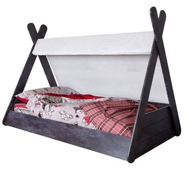 Детская кроватка с балдахином LION Инди Бетон темный