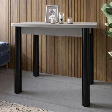 Обеденный стол раскладной LION Нота черные ножки Кашемир 60x90/90x120