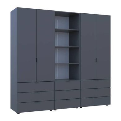 Шафа для одягу Doros Гелар Графіт 2+2ДСП з пеналом 215х49.5х203.4
