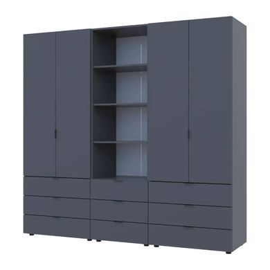 Шафа для одягу Doros Гелар Графіт 2+2ДСП з пеналом 215х49.5х203.4