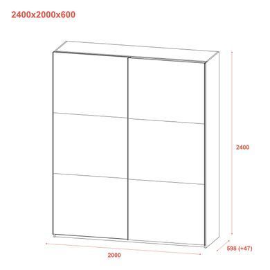 Шафа купе Doros G-Caiser Графіт/Графіт 2 ДСП / 3 частини 200х60х240