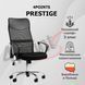 Крісло комп'ютерне 4Points Prestige стілець офісний з екошкіри сітки тканини хромована основа для роботи офісу дому Чорний фото 2