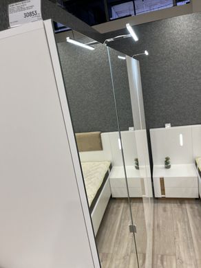 Шафа для одягу Арко/Arco 4-дверна з дзеркалом 4D2S/220 Білий глянець/дуб грандсон