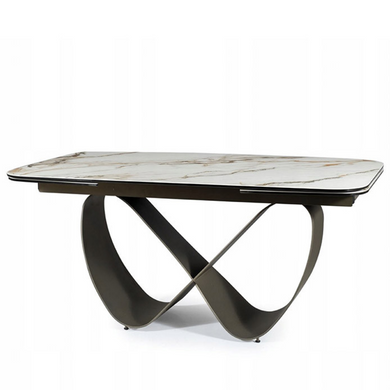 Стіл Infinity Ceramic 160(240)*95 білий amber bianco/коричневий
