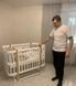 Детская деревянная кроватка Мия 60&times;120 см, белого цвета, вставки мокко, без матраса фото 4