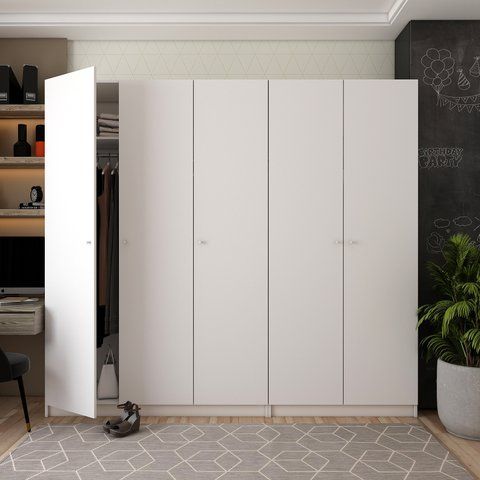 Комплект шаф для одягу Doros Промо (2 шт.) 225х48х204 см Білий