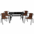 Комплект садовой мебели 4Points Rapallo-4 с прямоугольным столом 120x70x70см с черной стеклянной столешницей, Коричневый фото