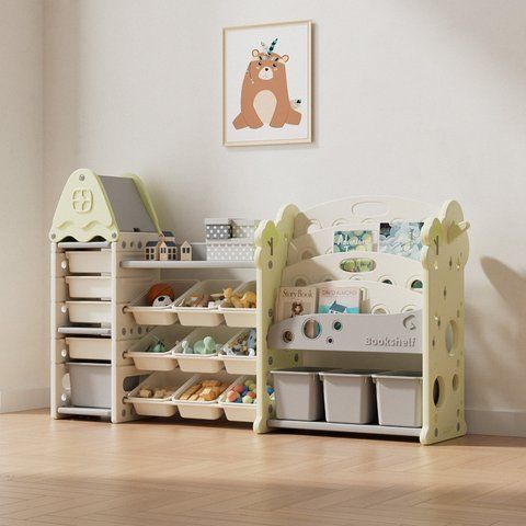 Стелаж з контейнерами + книжкова полиця 3в1 &ldquo;Tree Maxi&rdquo; Салатовий фото