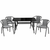 Комплект садовой мебели 4Points Rapallo-4 с прямоугольным столом 120x70x70см с черной стеклянной столешницей, Серый фото