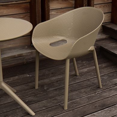 Комплект 2 стільця Siesta Sky Pro + стіл круглий Siesta Sky Folding Table &Oslash;60 Taupe фото