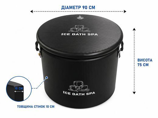 Кругла надувна крижана ванна Ice Bath Spa Premium, термована, для холодних ванн та відновлення 90х75 см фото