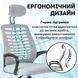 Крісло комп'ютерне 4Points Crystal стілець офісний з сітки тканини металева основа для роботи офісу дому Сірий фото 3