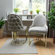 Стул обеденный RODOS BEIGE MALCOLM-55 GOLD LEG фото 1