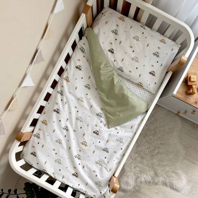 Дитяча постіль Baby Dream New Машинки олива фото